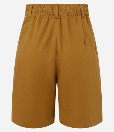 Bermuda en Sarga con Cintura Elástica y Pliegues 6