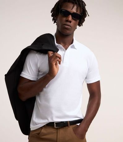Polo Regular en Media Malla con Detalles Texturizados