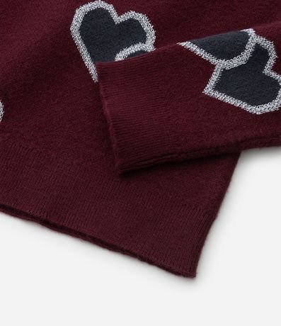 Suéter Infantil en Punto con Estampa Corazones - Talle 5 a 14 años 4