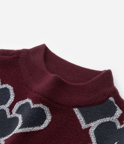 Suéter Infantil en Punto con Estampa Corazones - Talle 5 a 14 años 5