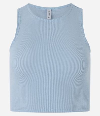 Blusa Cropped sin Mangas en Algodón Acanalado 4