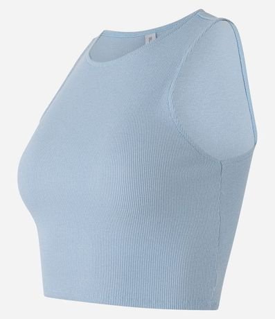 Blusa Cropped sin Mangas en Algodón Acanalado 5