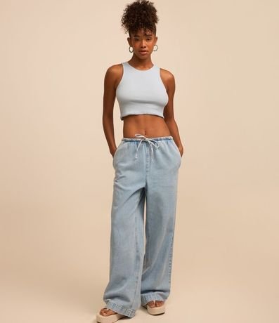 Blusa Cropped sin Mangas en Algodón Acanalado 2