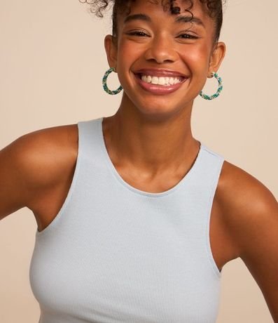 Blusa Cropped sin Mangas en Algodón Acanalado 3