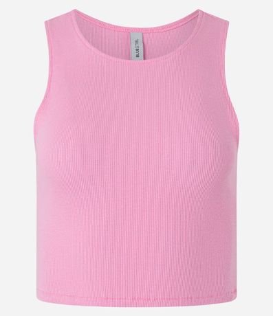 Blusa Cropped sin Mangas en Algodón Acanalado 4