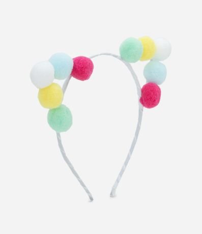 Vincha Infantil con Orejitas en Mini Pompones - Talle U