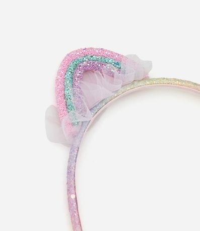 Vincha Infantil de Orejitas Arco-Íris con Purpurina - Talle U 2
