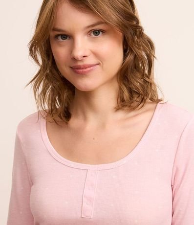 Pijama Largo en Ribana con Estampa de Lunares 2