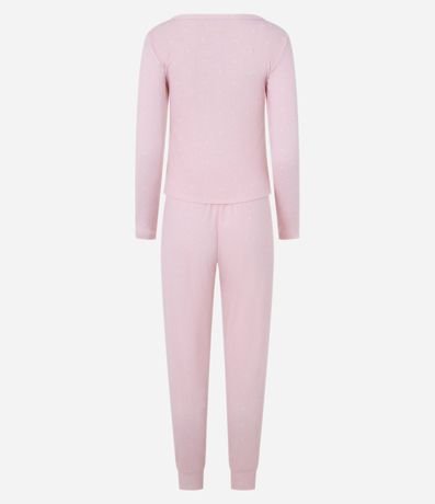 Pijama Largo en Ribana con Estampa de Lunares 5