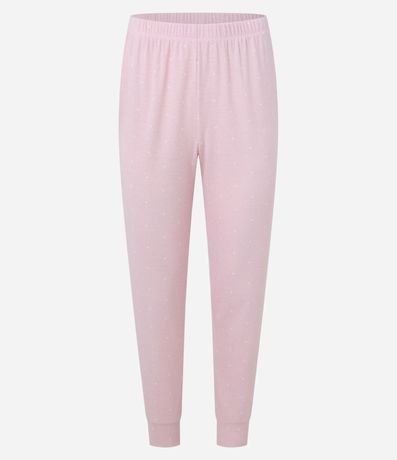 Pijama Largo en Ribana con Estampa de Lunares 6