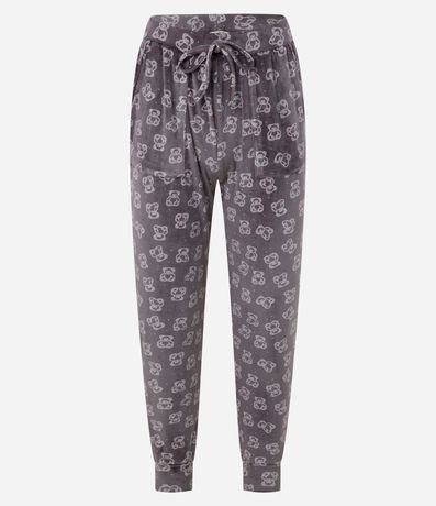 Pijama Largo en Plush con Estampa de Osito y Bolsillo 7