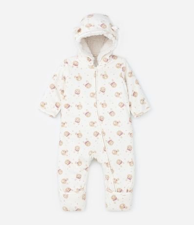 Mono Infantil con Forro Sherpa y Capucha con Orejitas - Talle 0 a 18 meses