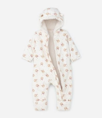 Mono Infantil con Forro Sherpa y Capucha con Orejitas - Talle 0 a 18 meses 2