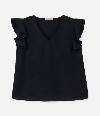 Blusa en Crepé con Volado en el Hombro Curve & Plus Size 10