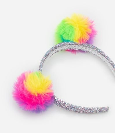 Vincha Infantil Ancha con Purpurina y Pompón - Talle U 2