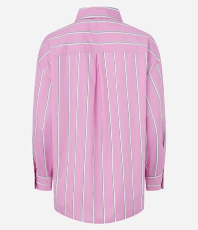 Camisa Oversized en Tricolina Rayada con Recorte en los Hombros 6