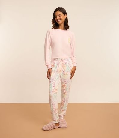 Pijama Largo en Plush con Estampa Los Cariñositos
