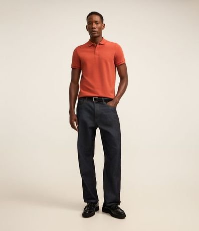 Polo Slim en Media Malla con Botones y Textura Acanalada 2