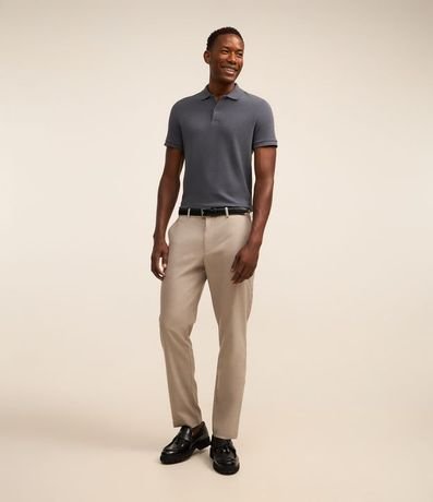 Polo Slim en Media Malla con Botones y Textura Acanalada 2