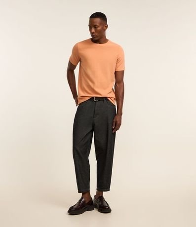 Remera Slim en Algodón con Textura Acanalada 2