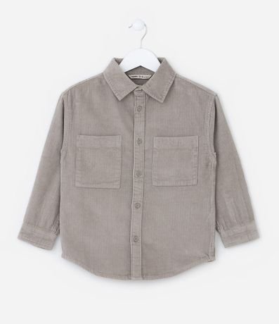Camisa Infantil en Terciopelo con Bolsillos -Talle 5 a 14 años