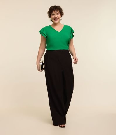 Blusa en Crepé con Volado en el Hombro Curve & Plus Size 4