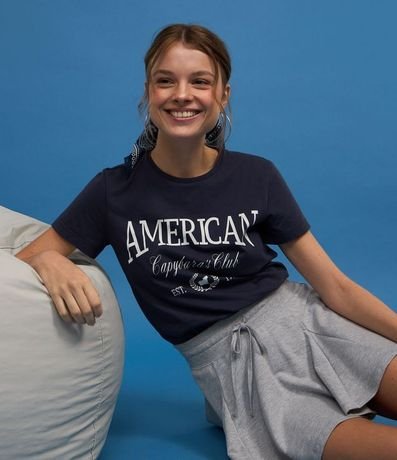Blusa Baby Look con Estampa American Capybaras Club 4