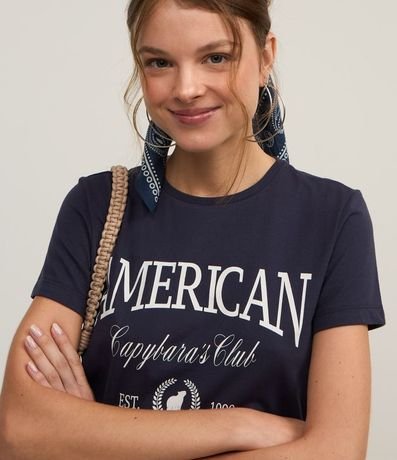 Blusa Baby Look con Estampa American Capybaras Club 3