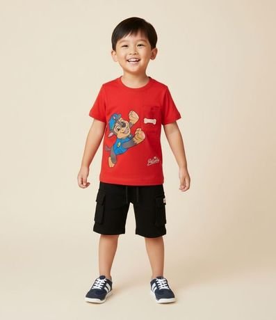 Remera Infantil con Pequeño Bolsillo Interactivo y Estampa Chase - Talle 2  5 años