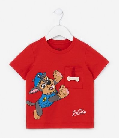 Remera Infantil con Pequeño Bolsillo Interactivo y Estampa Chase - Talle 2  5 años