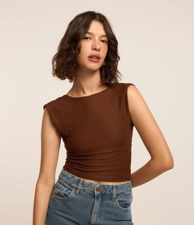 Blusa en Tejido Texturizado con Espalda Abierta