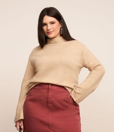 Buzo Alargado de Punto Liviano con Cuello Alto Curve & Plus Size 2