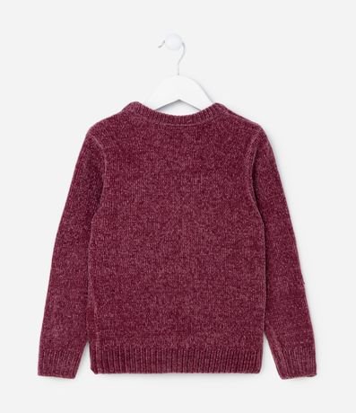 Suéter Infantil en Chenille con Bordado en Lentejuelas - Talle 5 a 14 años 2