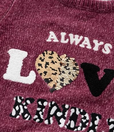 Suéter Infantil en Chenille con Bordado en Lentejuelas - Talle 5 a 14 años 4