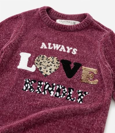 Suéter Infantil en Chenille con Bordado en Lentejuelas - Talle 5 a 14 años 6