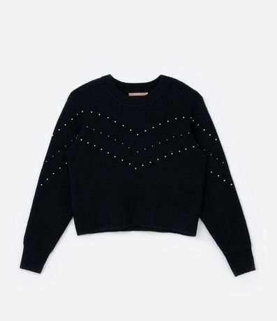 Suéter Cropped en Punto Liviano con Tachas Curve & Plus Size 5