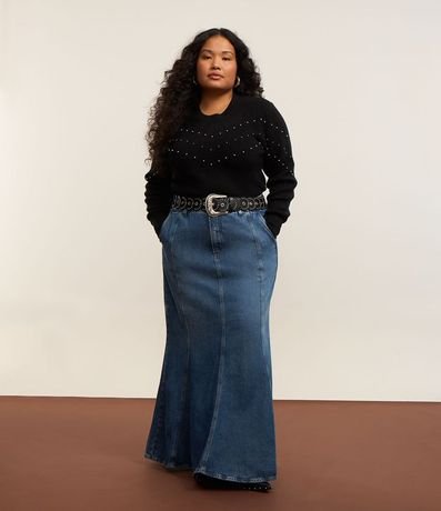 Suéter Cropped en Punto Liviano con Tachas Curve & Plus Size 2