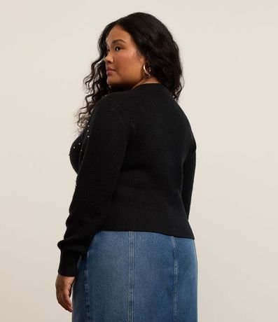Suéter Cropped en Punto Liviano con Tachas Curve & Plus Size 3