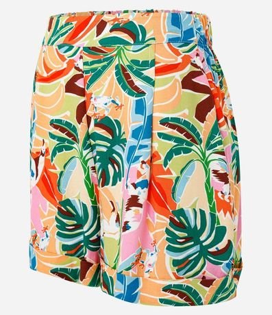 Short Corto en Twill con Estampa de Follajes 7