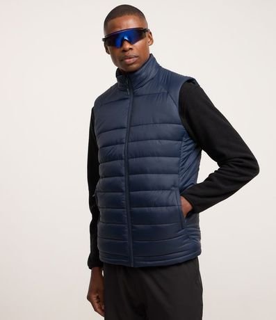 Chaleco Puffer Deportivo con Cuello Alto y Gajos