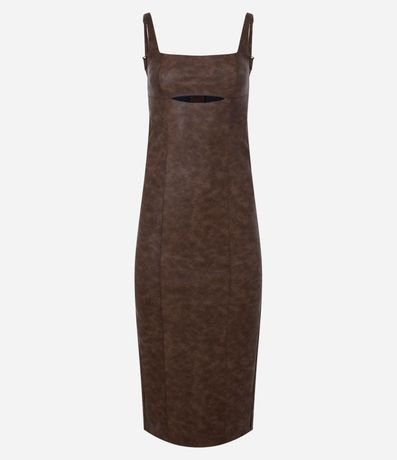 Vestido New Midi en PU con Cierre Abajo del Busto 7