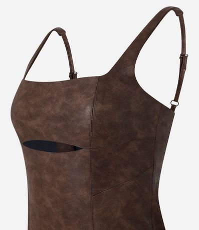 Vestido New Midi en PU con Cierre Abajo del Busto 8