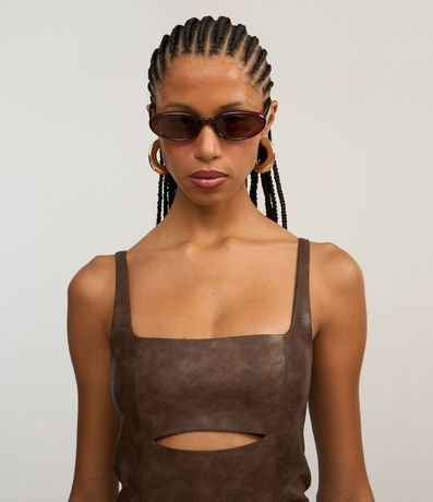 Vestido New Midi en PU con Cierre Abajo del Busto 2