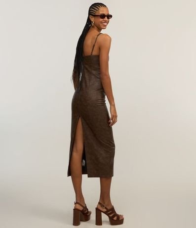 Vestido New Midi en PU con Cierre Abajo del Busto 3
