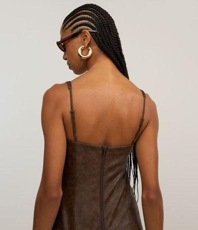 Vestido New Midi en PU con Cierre Abajo del Busto 4