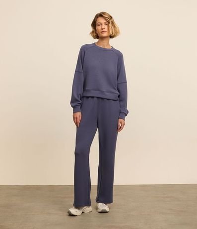 Pantalón Rectao en Microfibra con Cintura Elástica