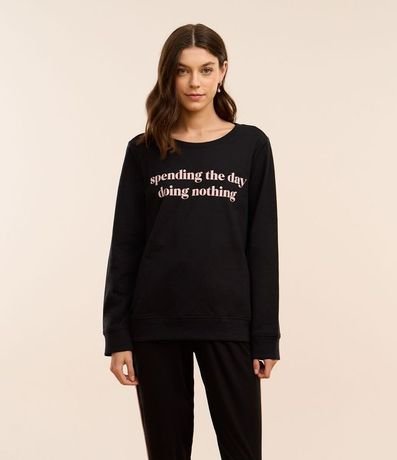 Blusa de Pijama en Algodón con Estampa Doing Nothing 1