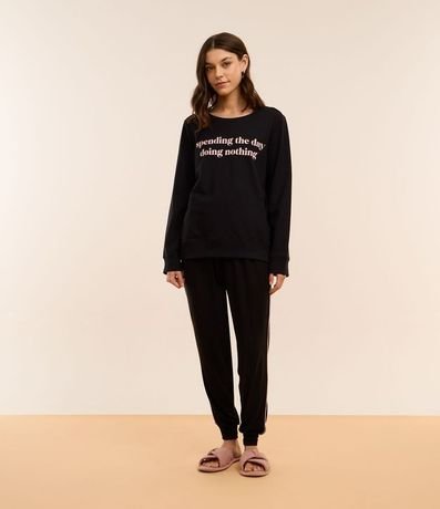 Blusa de Pijama en Algodón con Estampa Doing Nothing 2