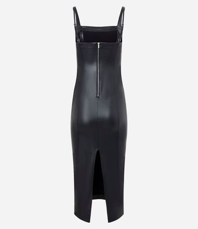 Vestido New Midi en PU con Recorte Cutout y Breteles Finos 9