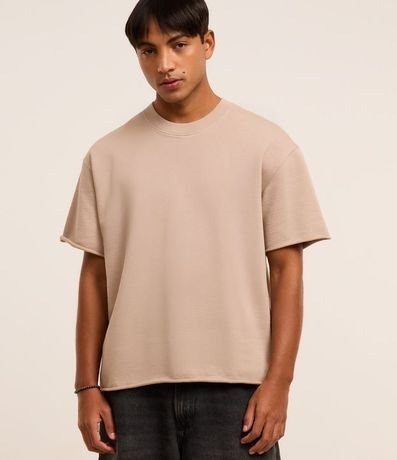 Camiseta de Punto con Dobladillo Recortado